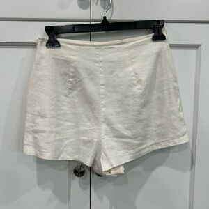 Leith High Waist Linen Blend Shorts - XS